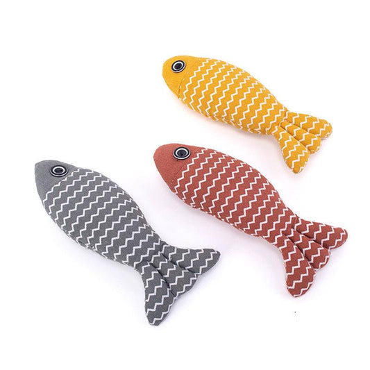 3 Pcs Catnip Fish Toys - Durable Burlap Realistic Fish Toys with Natural Catnip for Kittens, Perfect for Chewing and Play, Ideal for Self-Entertainmen Cat Pillow