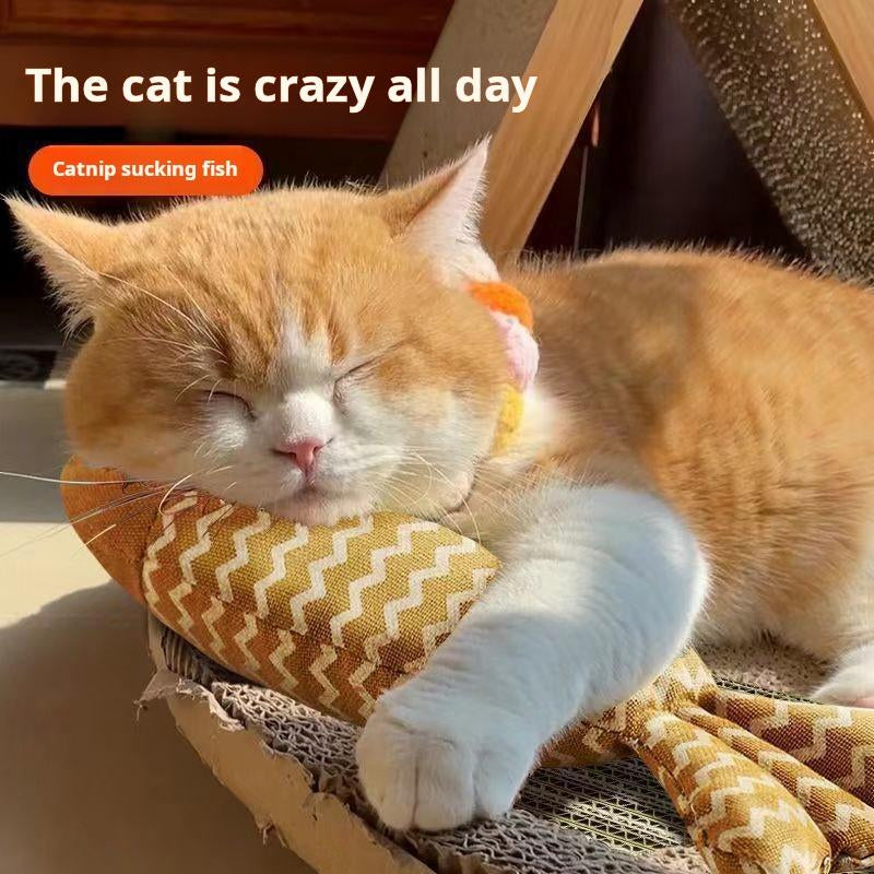 3 Pcs Catnip Fish Toys - Durable Burlap Realistic Fish Toys with Natural Catnip for Kittens, Perfect for Chewing and Play, Ideal for Self-Entertainmen Cat Pillow