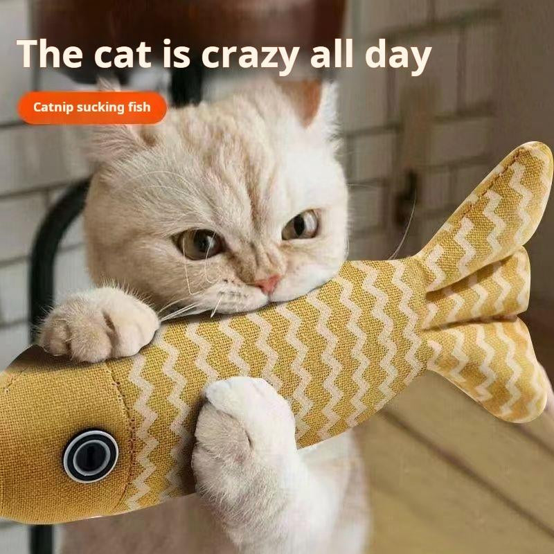 3 Pcs Catnip Fish Toys - Durable Burlap Realistic Fish Toys with Natural Catnip for Kittens, Perfect for Chewing and Play, Ideal for Self-Entertainmen Cat Pillow
