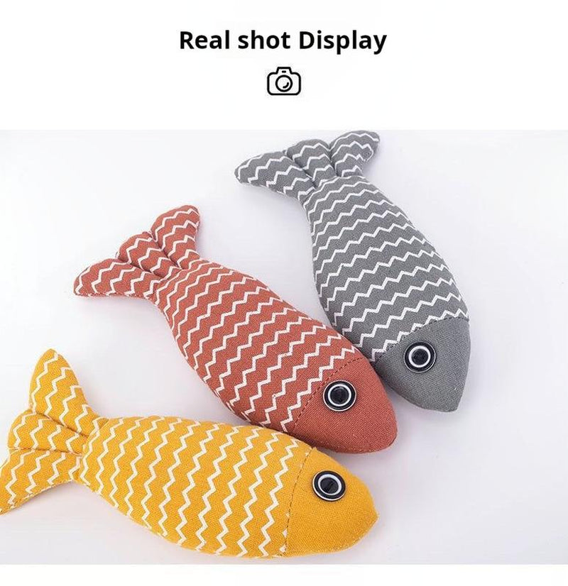 3 Pcs Catnip Fish Toys - Durable Burlap Realistic Fish Toys with Natural Catnip for Kittens, Perfect for Chewing and Play, Ideal for Self-Entertainmen Cat Pillow